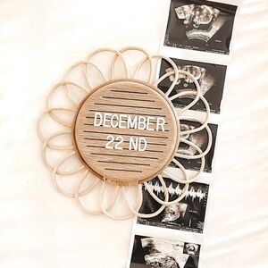 Rattan Wooden Birth Announcement Letterbaord